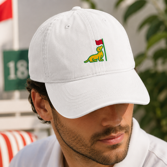 Dachshund Golf Flag Washed Cap, Embroidered Doxie Hat for Pet Owners - Washed Cap - lifestyle view 3
