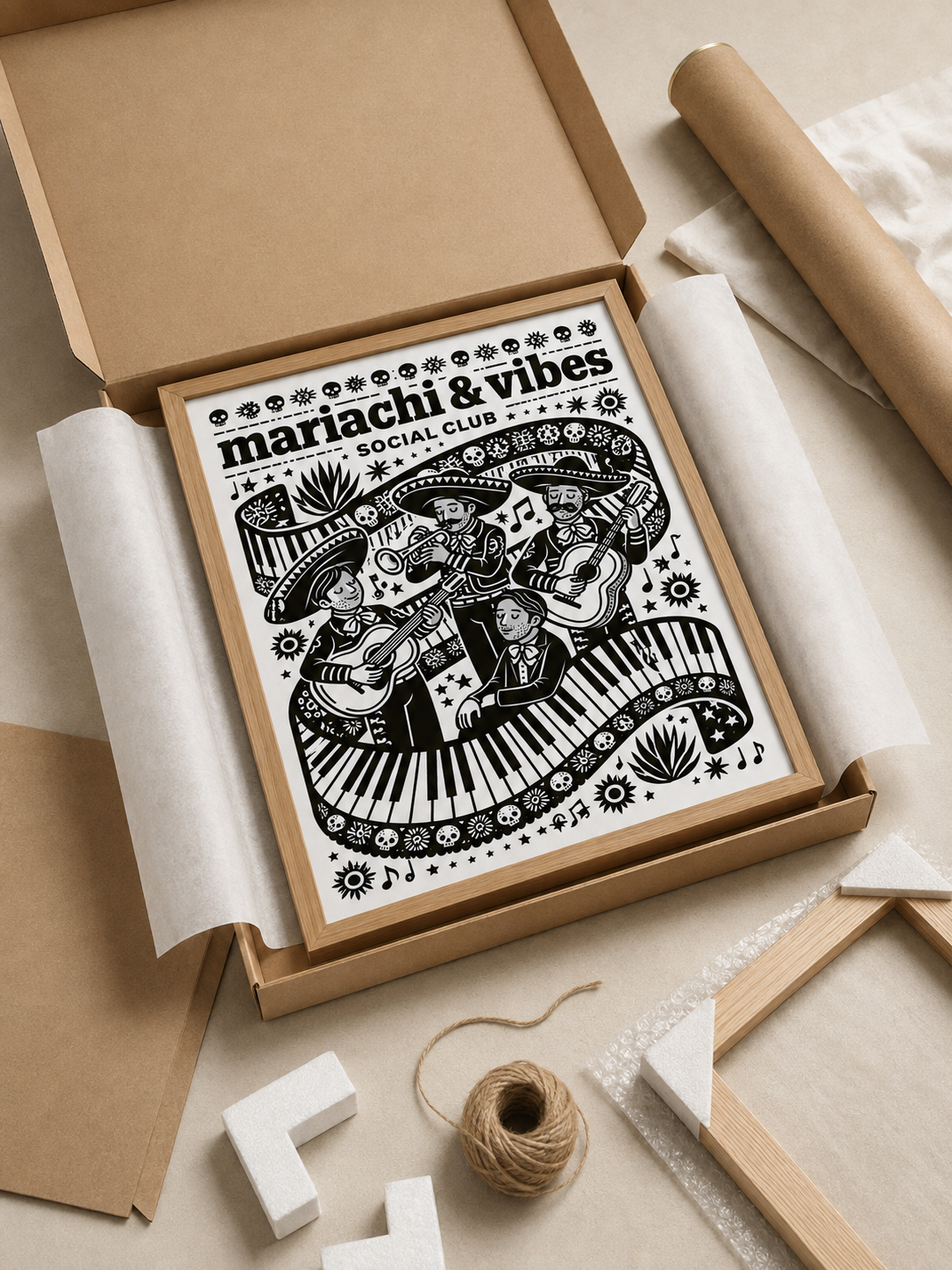 Plakat Zespołu Mariachi - Wall Art Decor - close-up - mariachi band poster, mexican music wall art