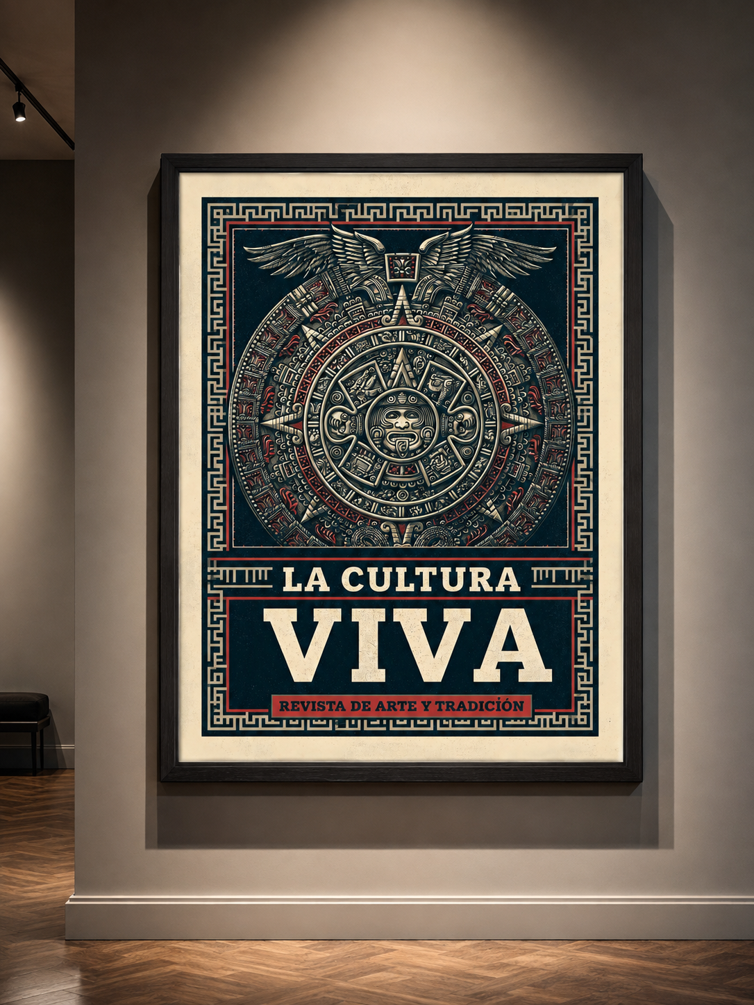 Calendario Azteca Póster - Wall Art Decor - alternate angle - mexican aztec culture poster, aztec heritage wall art