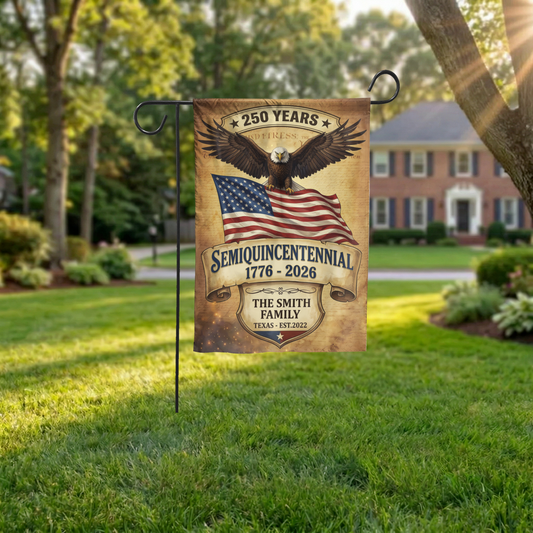 Semiquincentennial Garden Flag, USA 250th Anniversary 1776-2026, Vintage Eagle Design