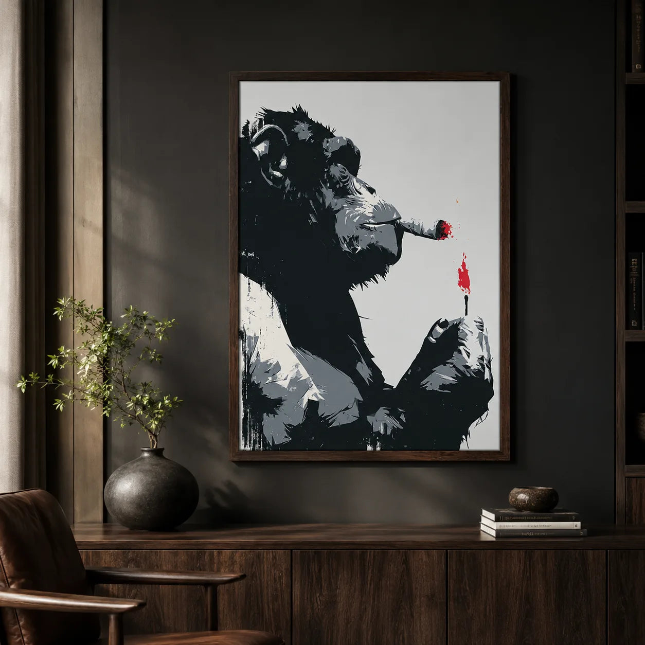 Smoking Chimp Graffiti Wall Art Decor - Wall Art Decor - view 11