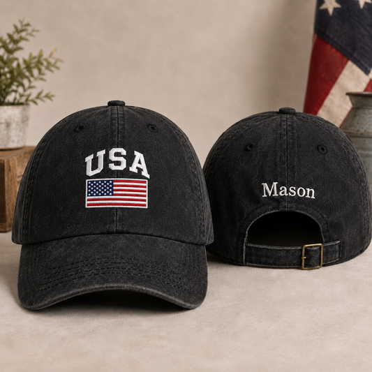 Patriotic Embroidered Caps for 4th of July and America's 250th