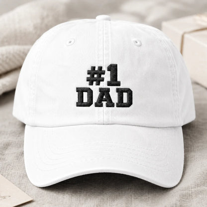 #1 Dad Embroidered Washed Cap - washed cap - lifestyle
