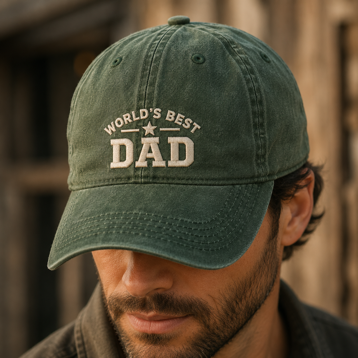 World's Best Dad Washed Cap, Father's Day Hat Gift for Dads - Washed Cap - lifestyle view 3