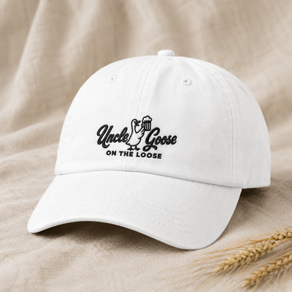 Uncle Goose On The Loose Washed Cap, Funny Beer Drinking Goose Hat - Washed Cap - lifestyle view 2