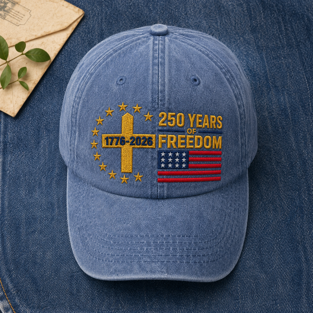 250 Years of Freedom Washed Cap, 1776-2026 USA Anniversary Hat - washed cap - lifestyle view 5
