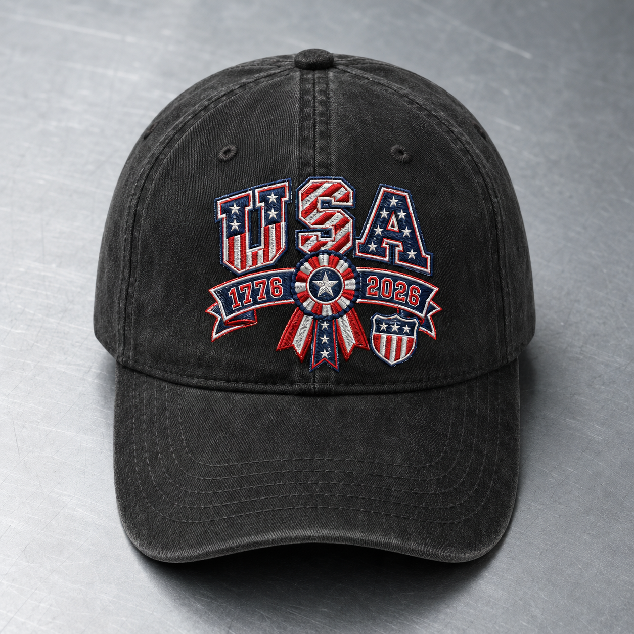 USA 1776 2026 Washed Cap, Patriotic 250th Anniversary Hat - washed cap - lifestyle view 3