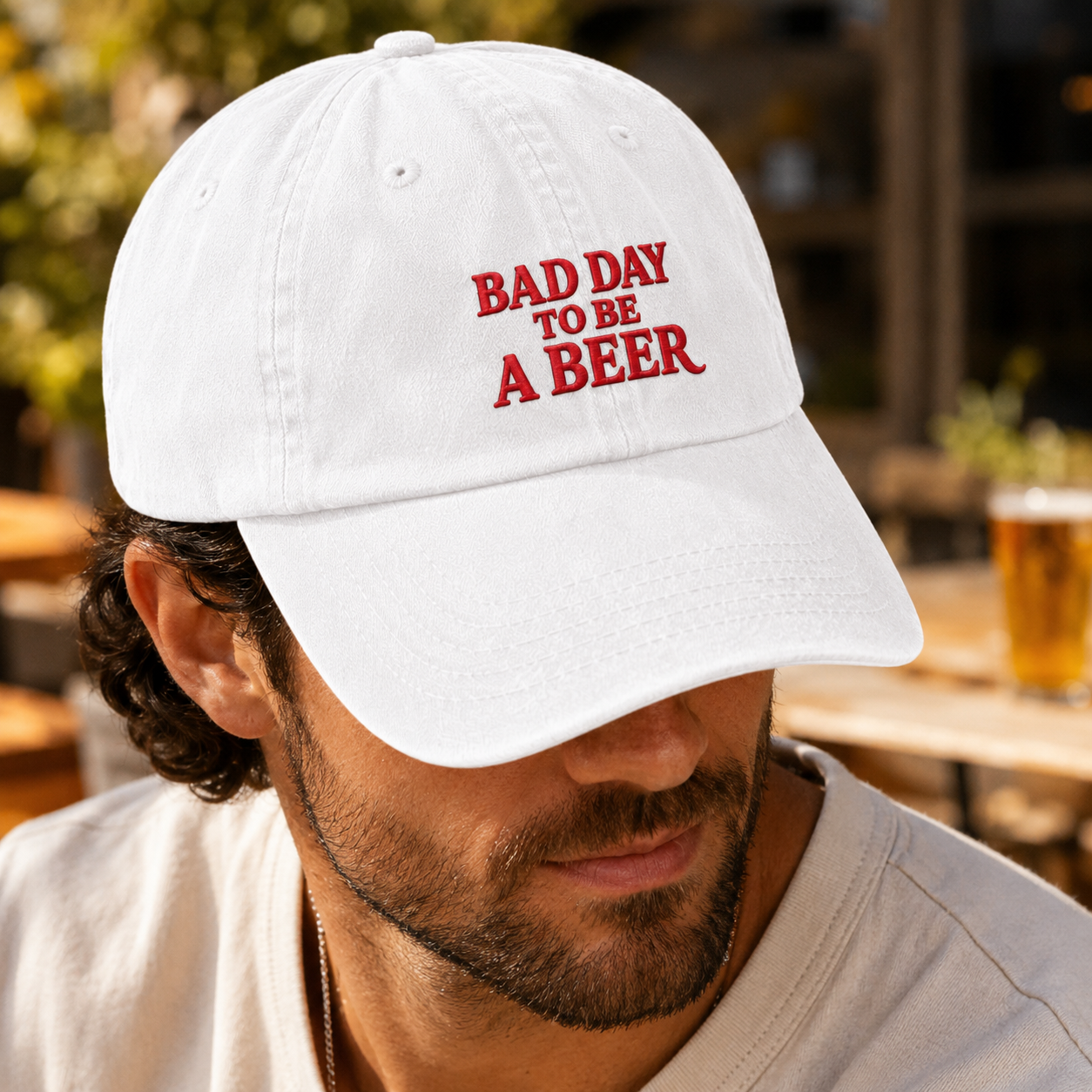 Bad Day To Be A Beer Washed Cap, Funny Beer Lover Hat for Bar Nights - Washed Cap - lifestyle view 3