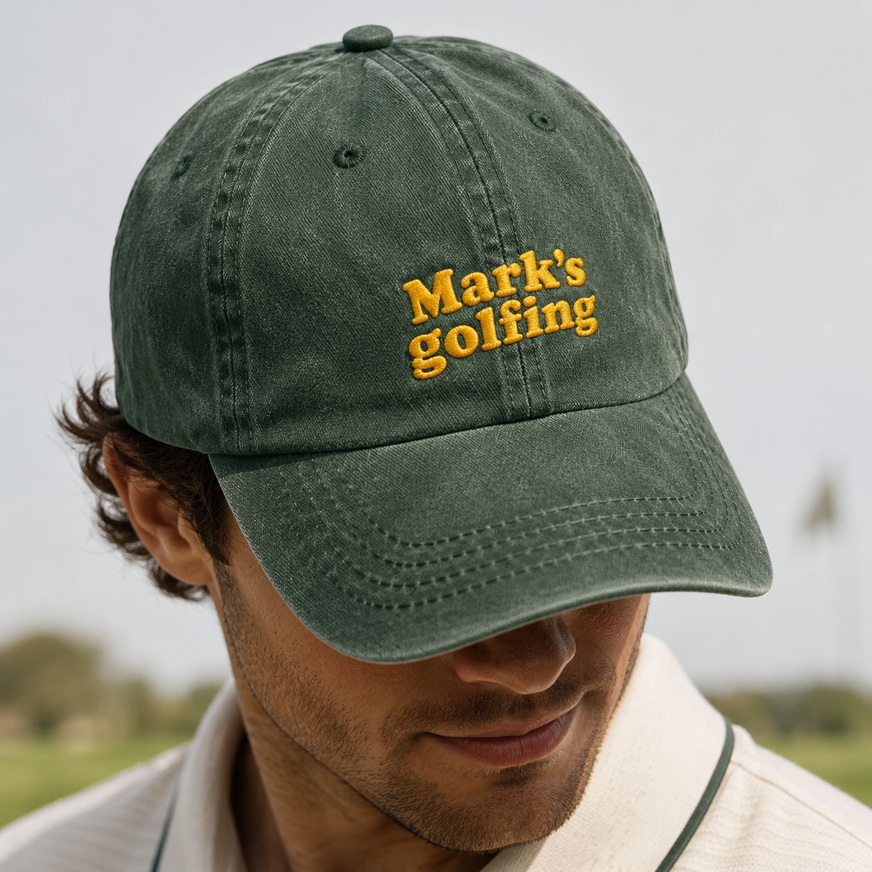 Mark's Golfing Washed Cap, Embroidered Golf Hat for Men - Washed Cap - lifestyle view 3