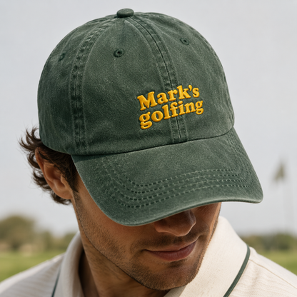 Mark's Golfing Washed Cap, Embroidered Golf Hat for Men - Washed Cap - lifestyle view 3