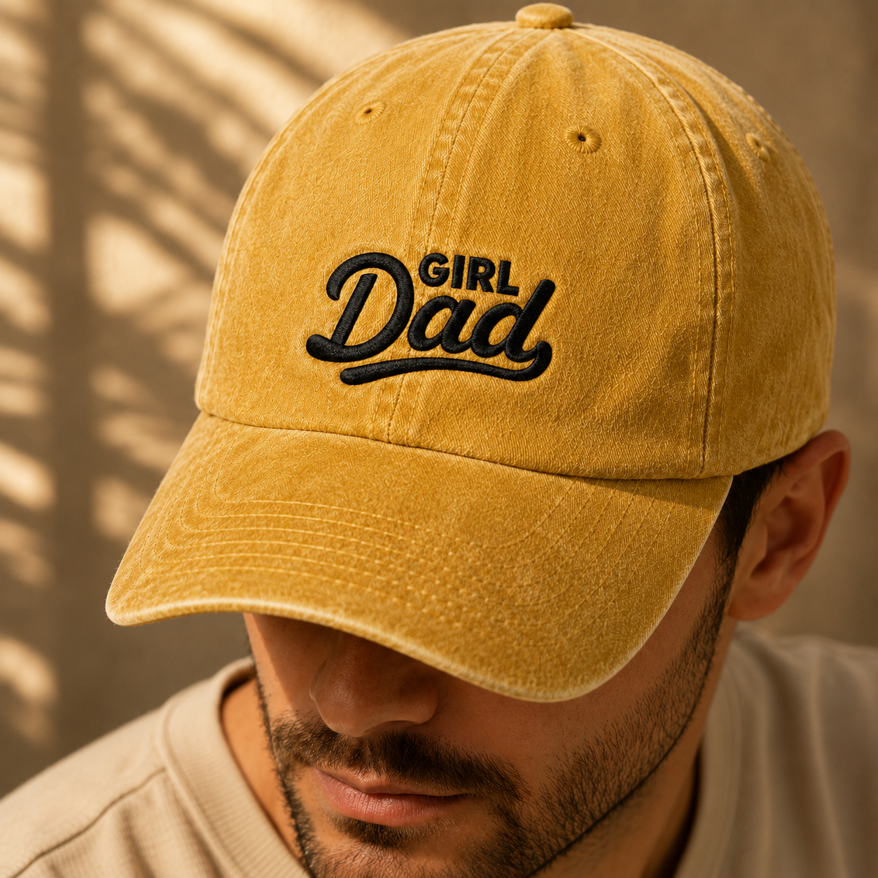 Girl Dad Embroidered Washed Cap, Father's Day Gift for Proud Dads - Washed Cap - lifestyle view 8