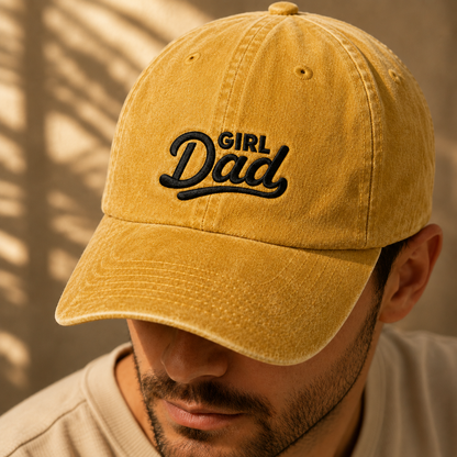 Girl Dad Embroidered Washed Cap, Father's Day Gift for Proud Dads - Washed Cap - lifestyle view 8