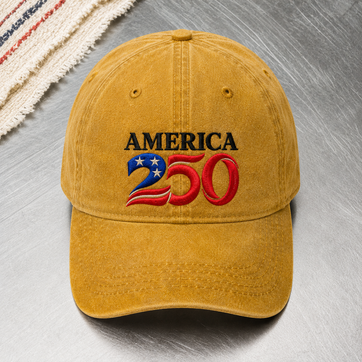 America 250 Washed Cap, Patriotic 1776 2026 Baseball Hat for Semiquincentennial - washed cap - lifestyle view 4