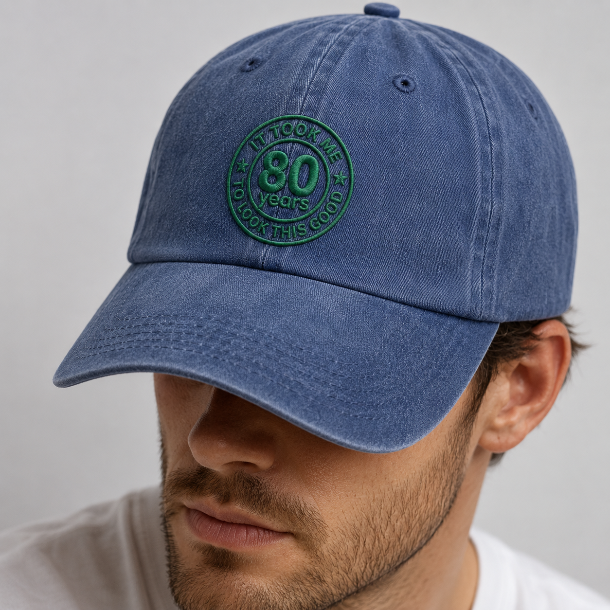 It Took Me 80 Years To Look This Good Washed Cap, 80th Birthday Hat - Washed Cap - lifestyle view 8