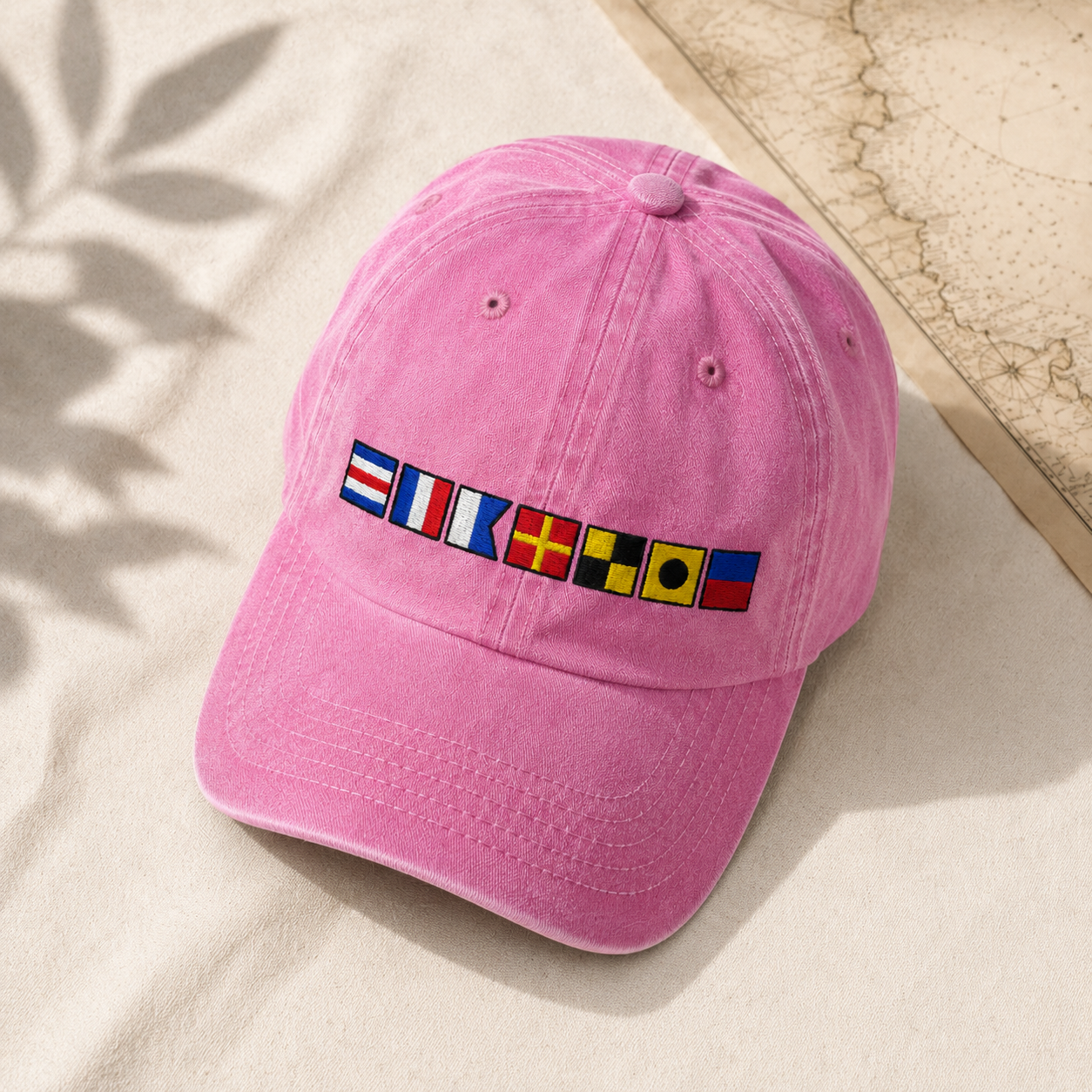 Nautical Signal Flag Washed Cap, Maritime Code Embroidered Hat for Sailors - washed cap - lifestyle view 5
