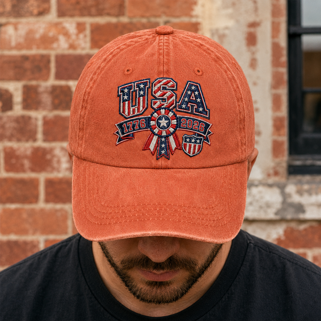 USA 1776 2026 Washed Cap, Patriotic 250th Anniversary Hat - washed cap - lifestyle view 7