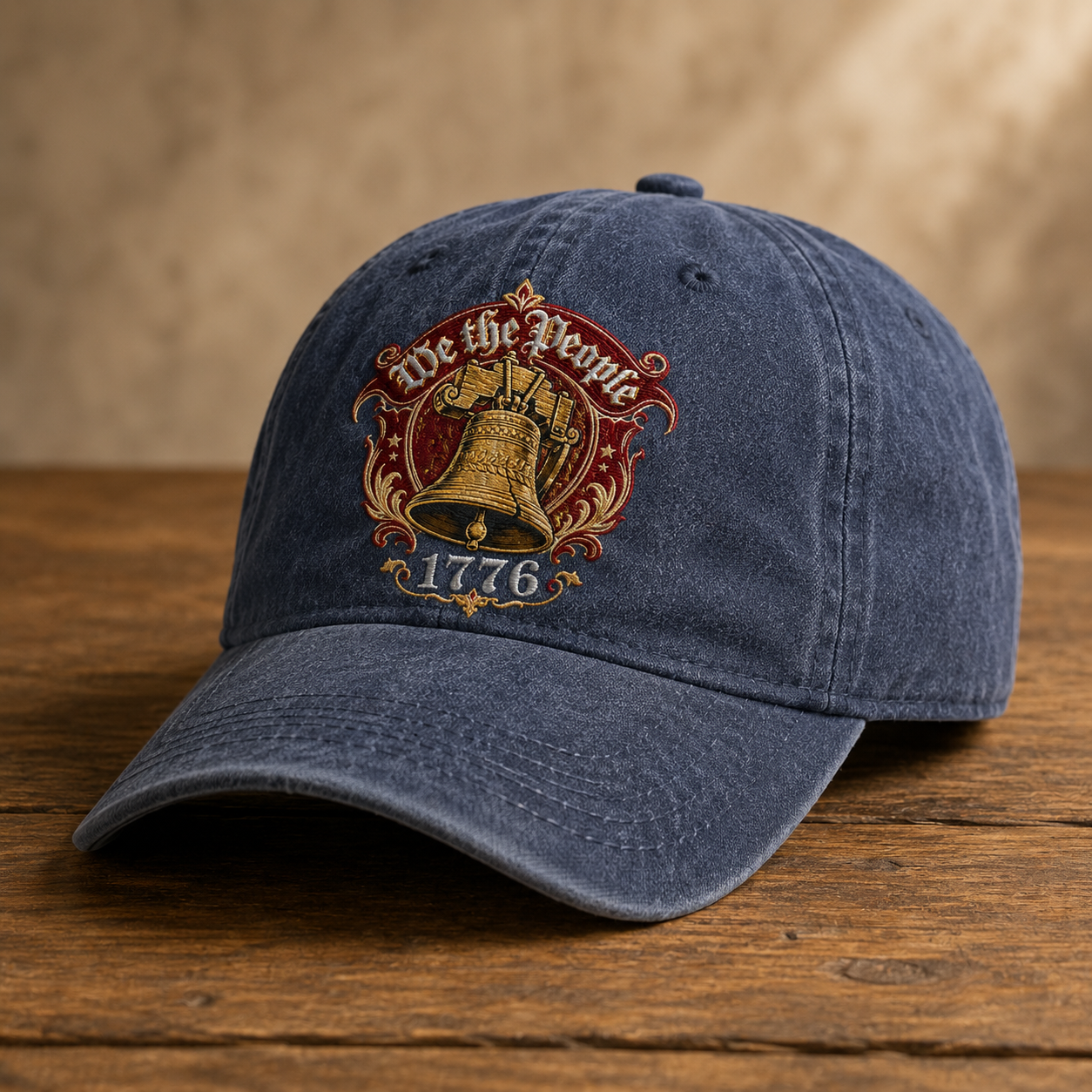 We the People 1776 Liberty Bell Washed Cap, American Constitution Hat - washed cap - lifestyle view 2