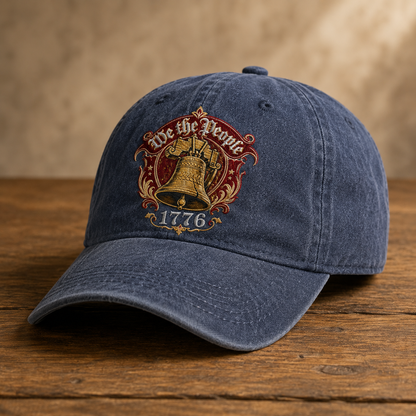 We the People 1776 Liberty Bell Washed Cap, American Constitution Hat - washed cap - lifestyle view 2