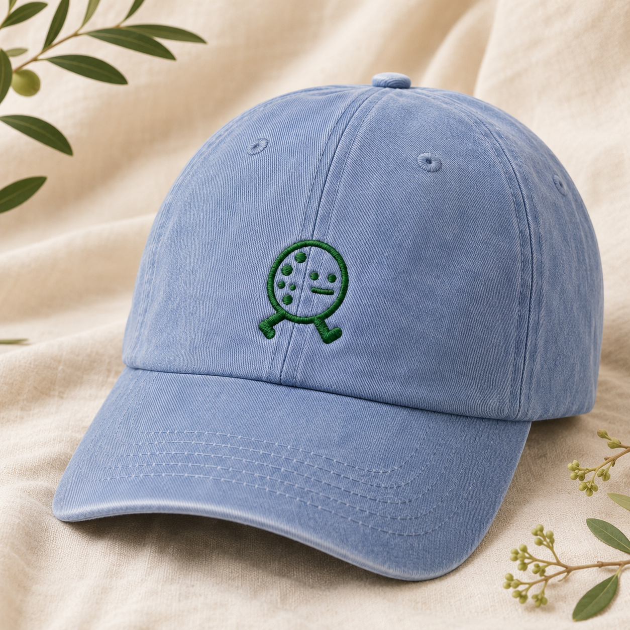 Pickleball Embroidered Washed Cap, Green Paddle Character Hat for Players - Washed Cap - lifestyle view 2