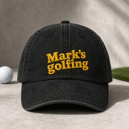 Mark's Golfing Washed Cap, Embroidered Golf Hat for Men - Washed Cap - detail view