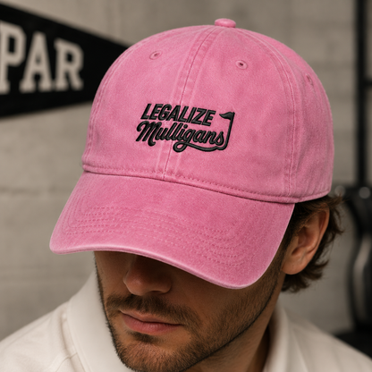 Legalize Mulligans Golf Washed Cap, Funny Golfer Hat - Washed Cap - lifestyle view 3