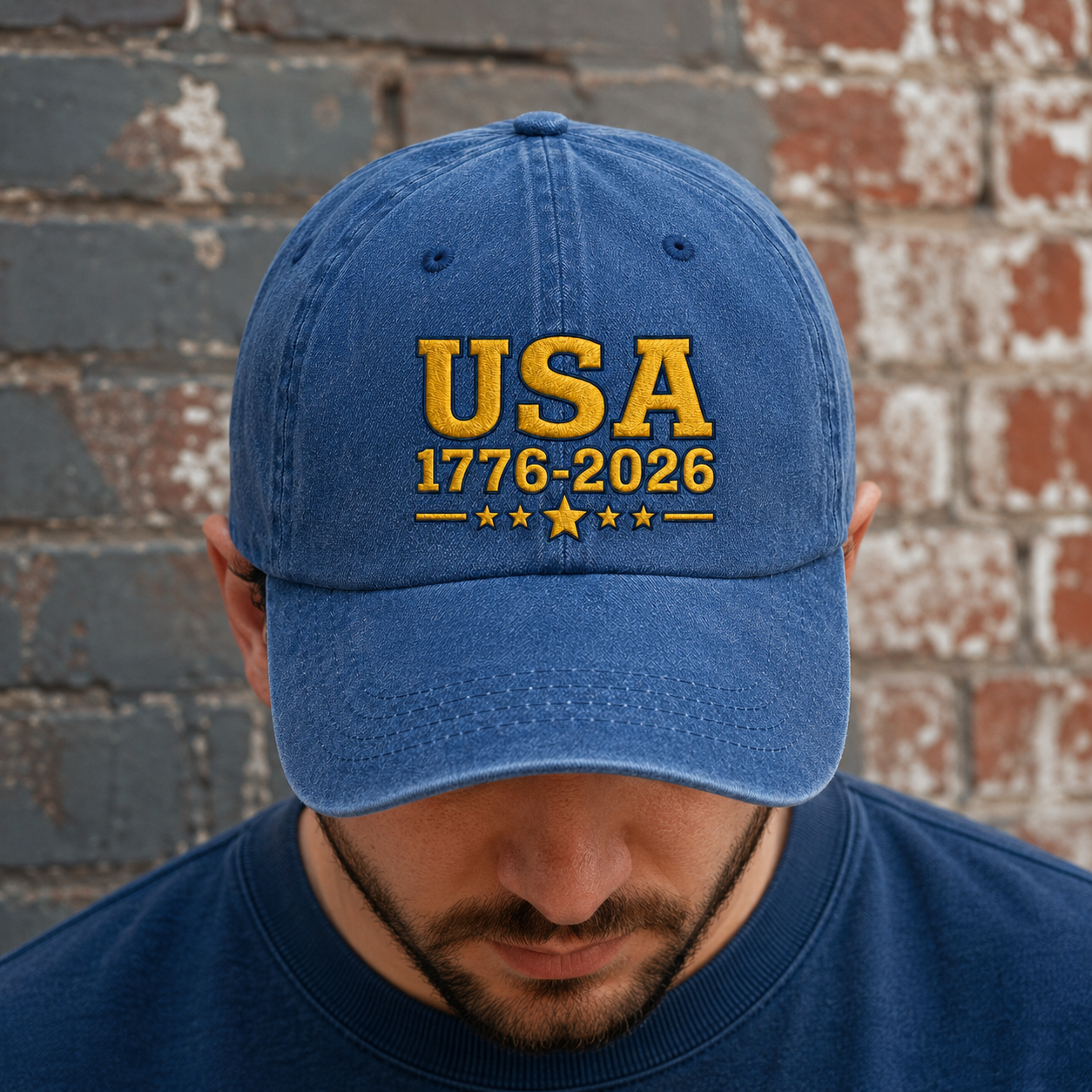 USA 1776-2026 Washed Cap, Patriotic 250th Anniversary Hat - washed cap - lifestyle view 8