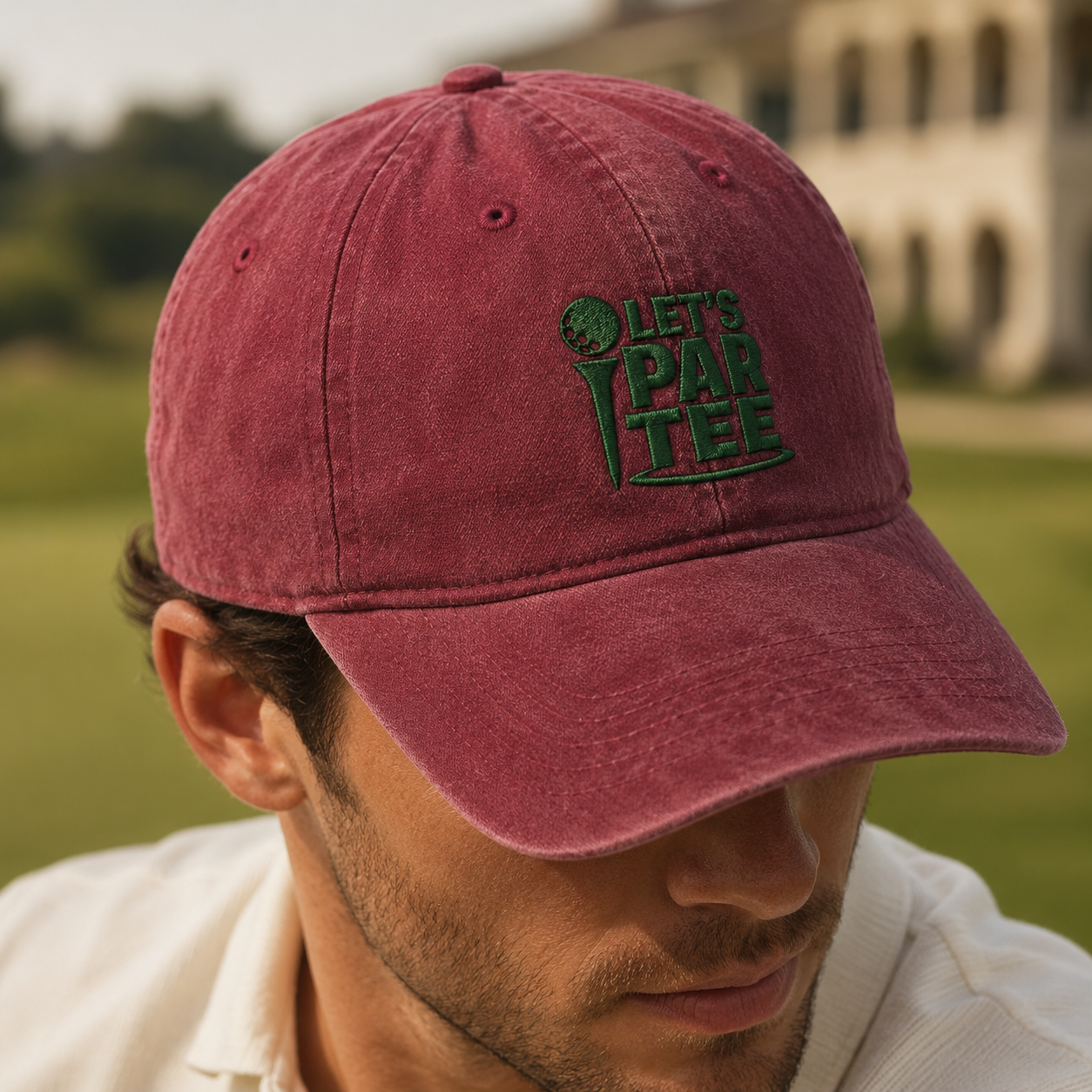Let's Par Tee Golf Washed Cap, Funny Golf Hat for Course Days - Washed Cap - lifestyle view 3