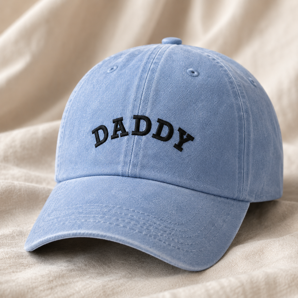 Daddy Embroidered Washed Cap, Father's Day Gift for New Dad - Washed Cap - lifestyle view 2