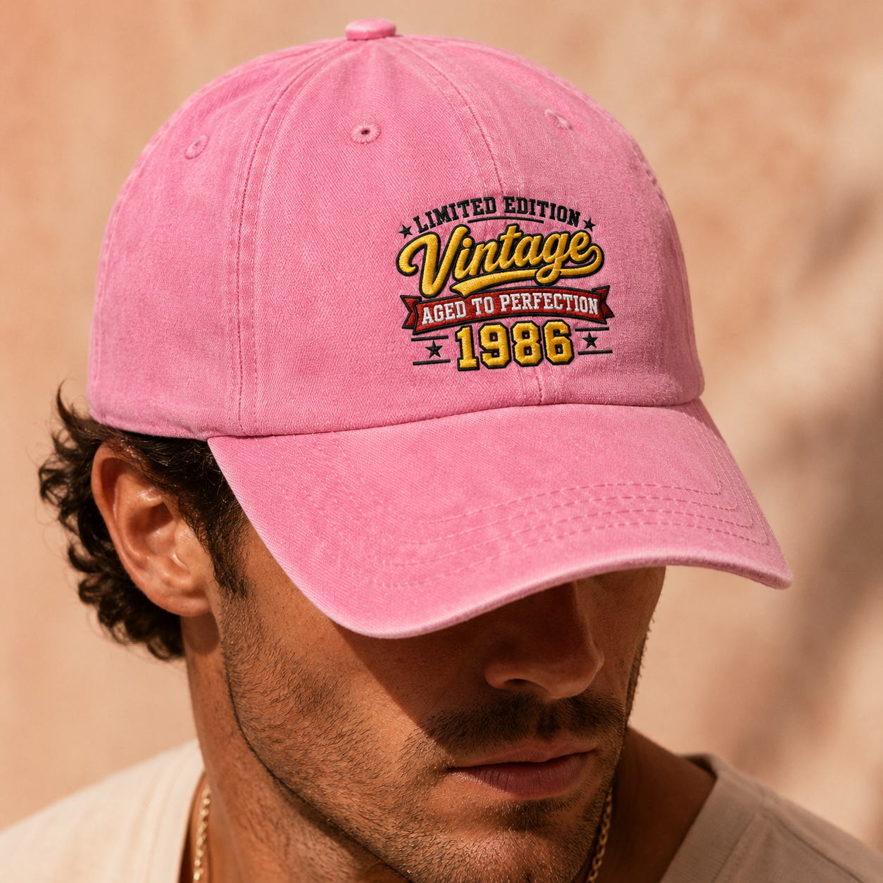 Vintage 1986 Aged to Perfection Washed Cap, Limited Edition Retro Year Hat - Washed Cap - lifestyle view 9