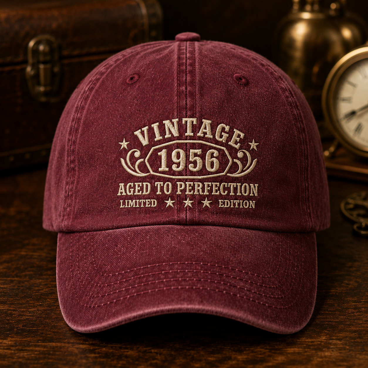 Vintage 1956 Aged To Perfection Washed Cap, Limited Edition Birthday Gift - Washed Cap - lifestyle view 4