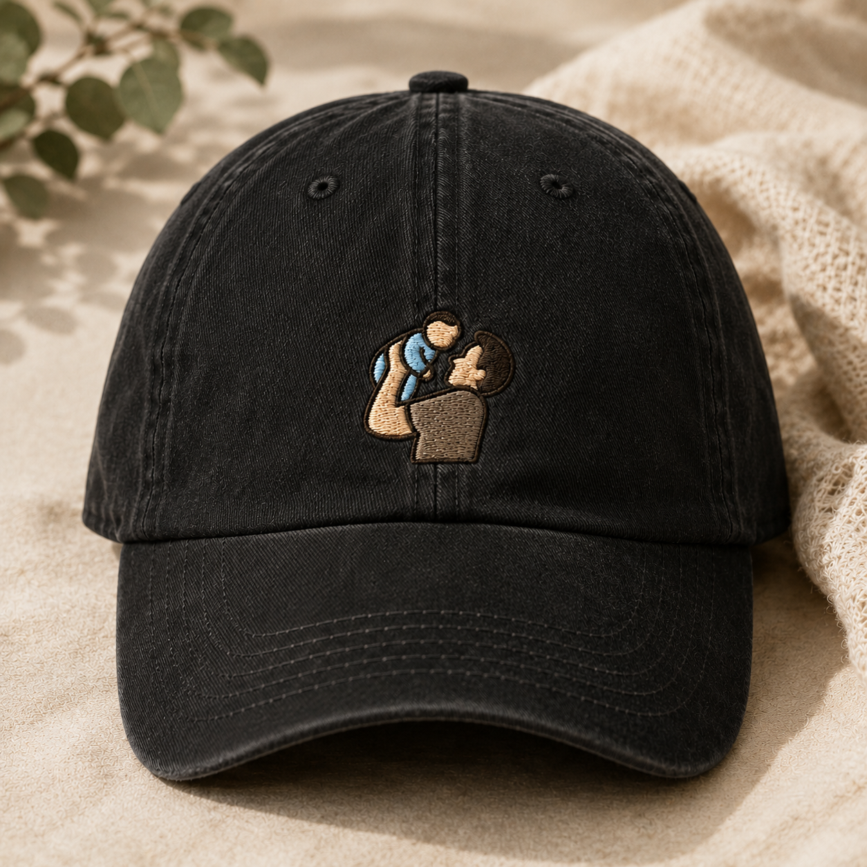 Dad Lifting Baby Washed Cap, Fatherhood Baseball Hat for New Parents - Washed Cap - lifestyle view 2