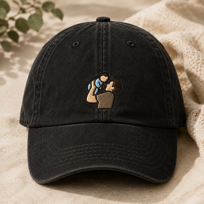 Dad Lifting Baby Washed Cap, Fatherhood Baseball Hat for New Parents - Washed Cap - lifestyle view 2