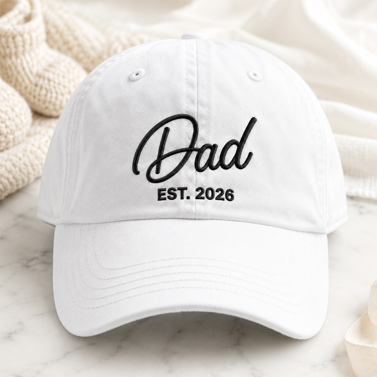 Dad Est. 2026 Washed Cap, New Father Baseball Hat, Father's Day Gift - Washed Cap - lifestyle view 4