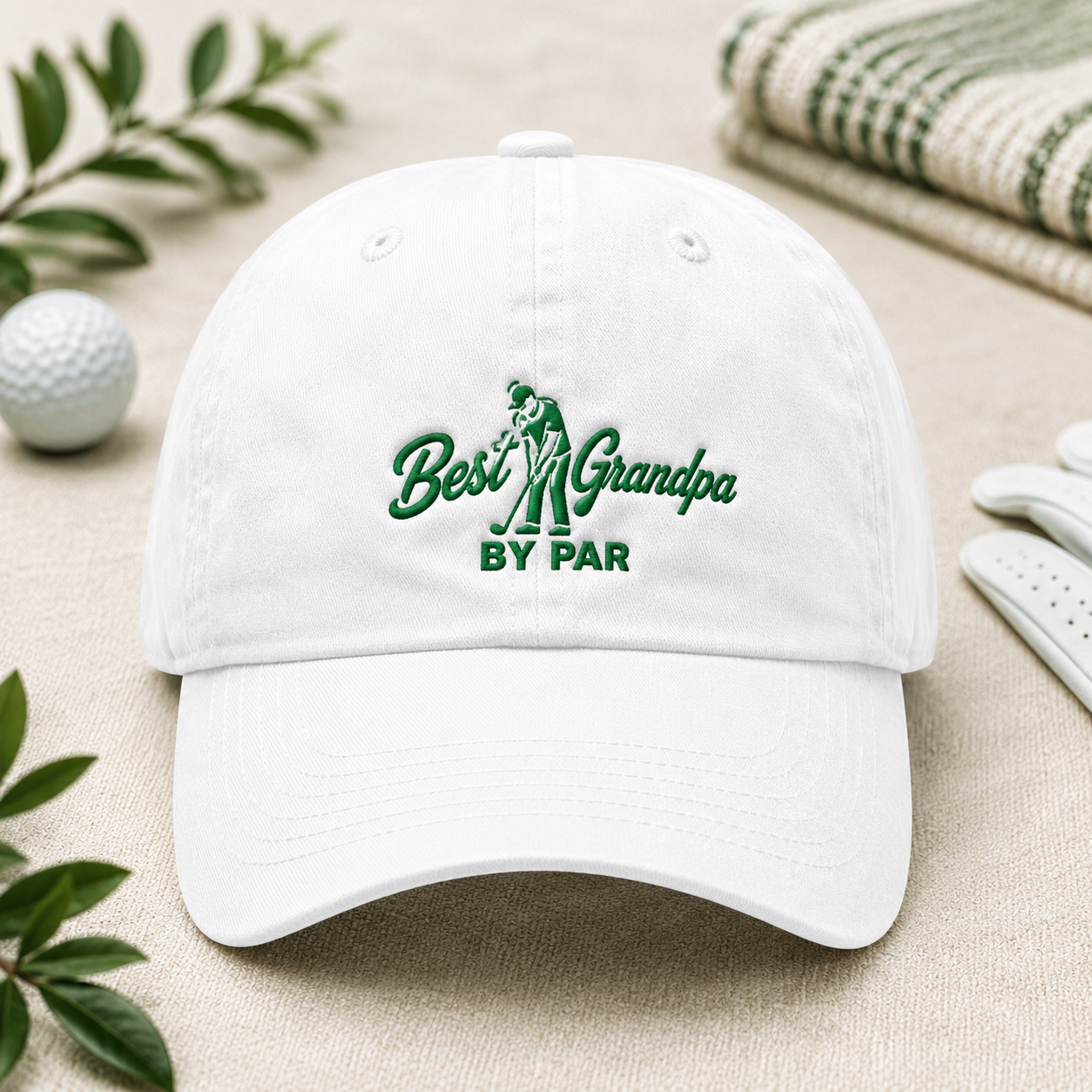 Best Grandpa By Par Golf Washed Cap, Father's Day Hat for Grandpa Golfer - Washed Cap - lifestyle view 2