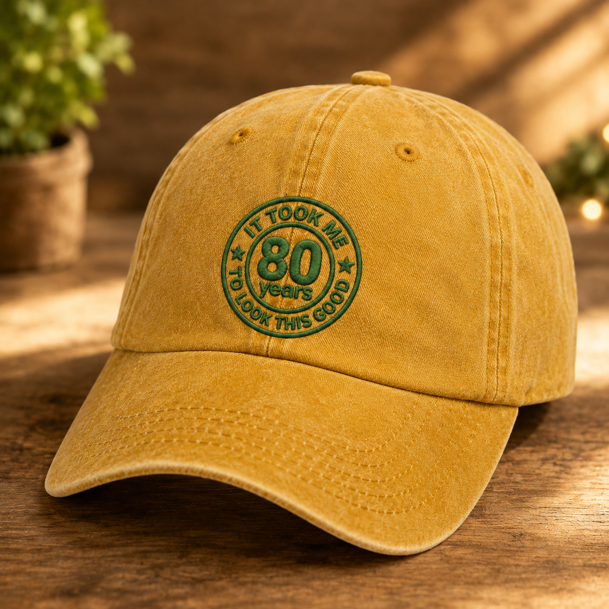 It Took Me 80 Years To Look This Good Washed Cap, 80th Birthday Hat - Washed Cap - lifestyle view 5