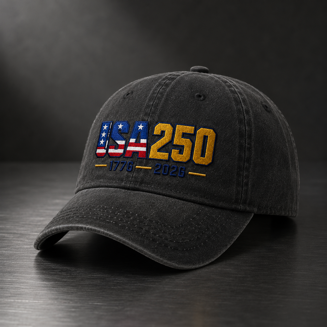 USA250 Washed Cap, 1776 2026 Patriotic America 250 Hat - washed cap - lifestyle view 3