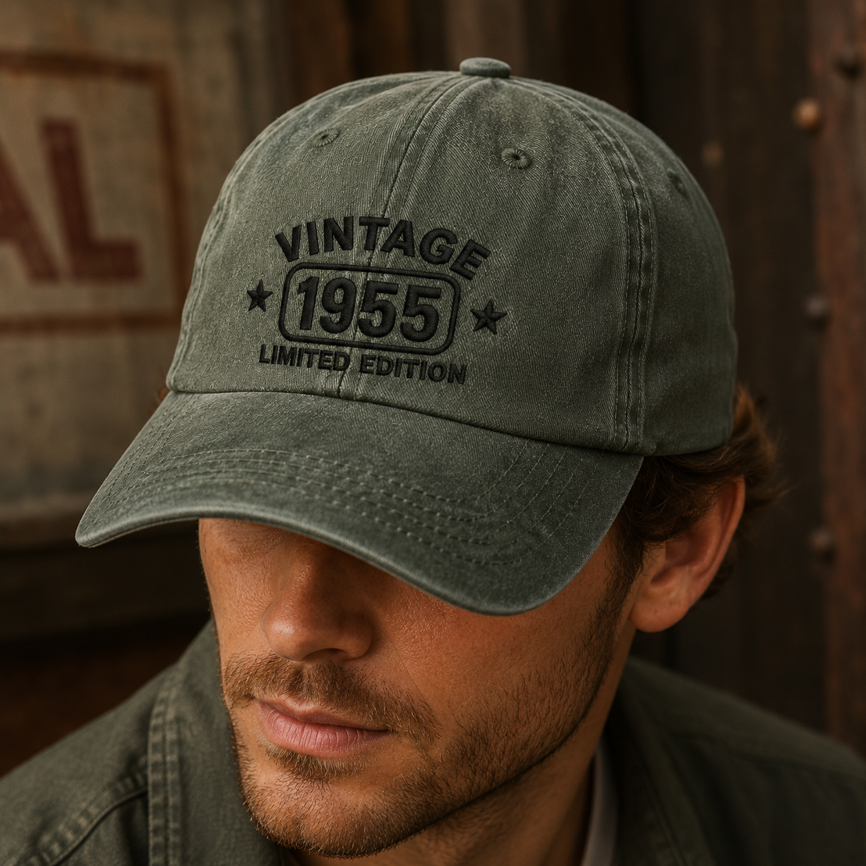 Vintage 1955 Limited Edition Washed Cap, 70th Birthday Hat for Men Women - Washed Cap - lifestyle view 8
