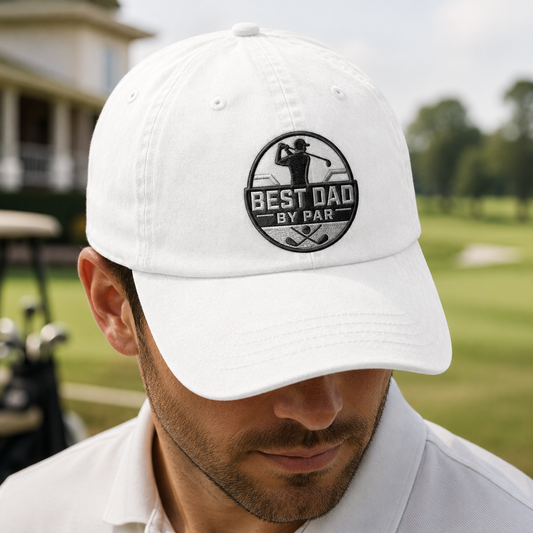 Best Dad By Par Washed Cap, Golf Dad Hat for Father's Day Gift - Washed Cap - lifestyle view 3