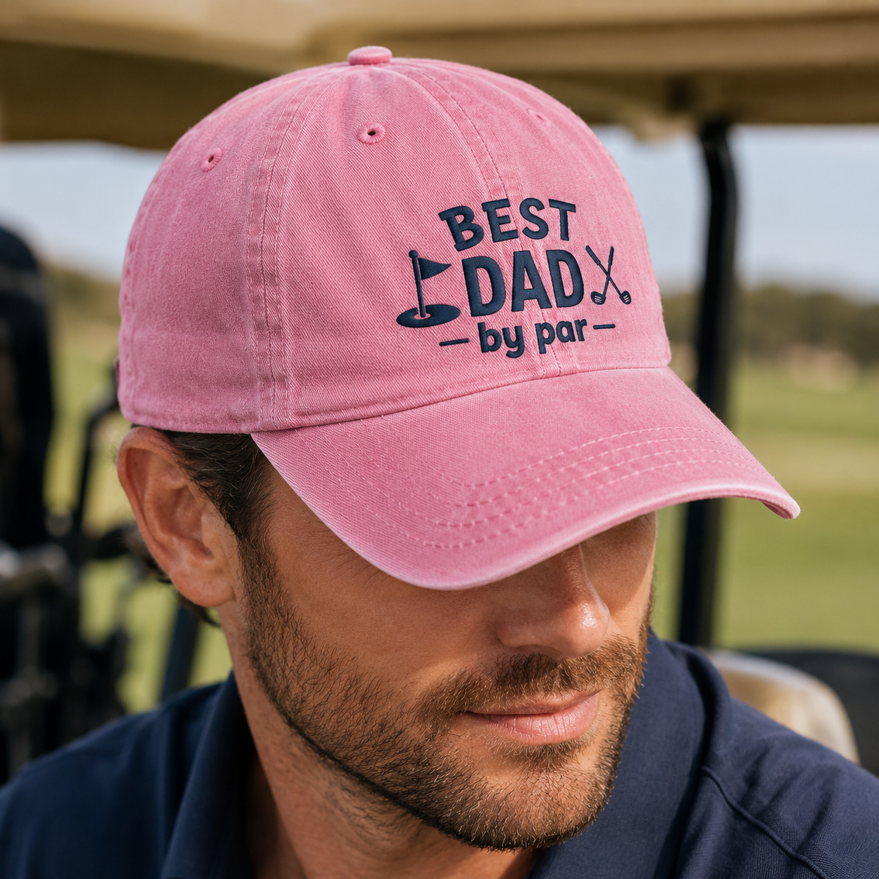 Best Dad by Par Washed Cap, Golf Dad Hat Gift for Father's Day - Washed Cap - lifestyle view 4