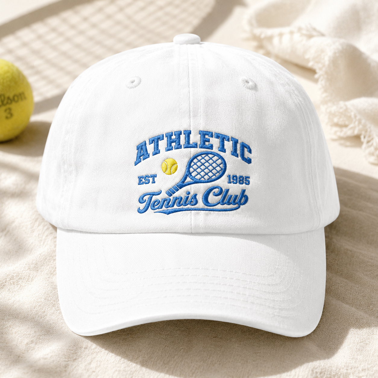 Athletic Tennis Club Washed Cap, Est 1985 Vintage Tennis Hat - Washed Cap - lifestyle view 2