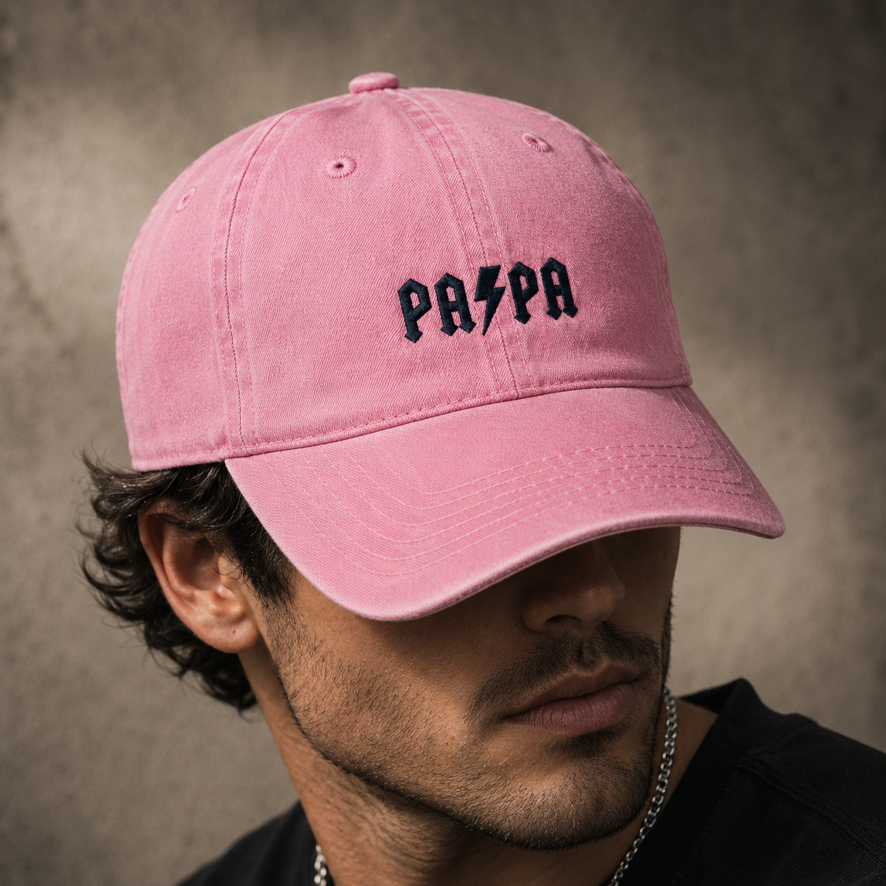 Papa Lightning Washed Cap, Distressed Baseball Hat for Dad Gift - Washed Cap - lifestyle view 4