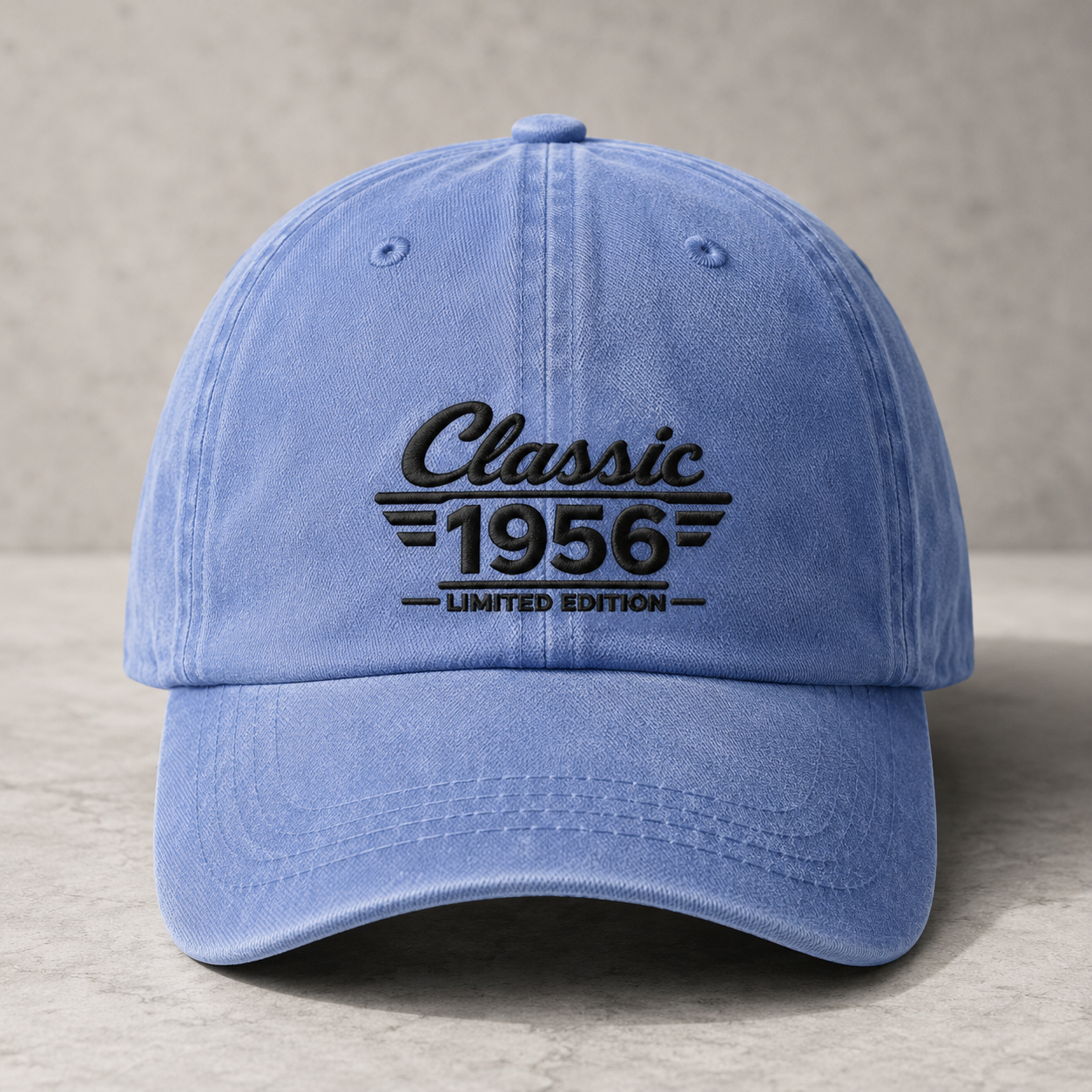 Classic 1956 Limited Edition Washed Cap, Vintage Birthday Year Hat - Washed Cap - detail view