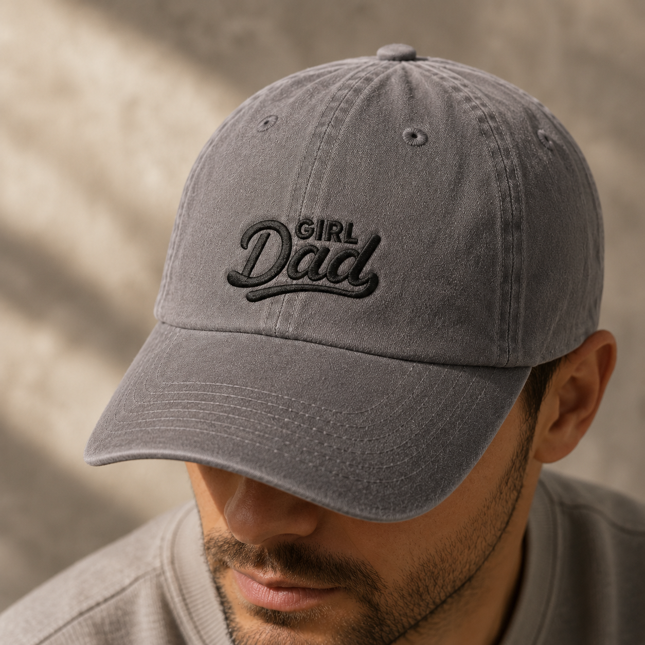 Girl Dad Embroidered Washed Cap, Father's Day Gift for Proud Dads - Washed Cap - lifestyle view 7