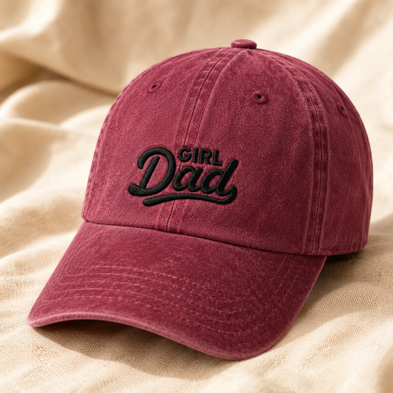 Girl Dad Embroidered Washed Cap, Father's Day Gift for Proud Dads - Washed Cap - lifestyle view 5