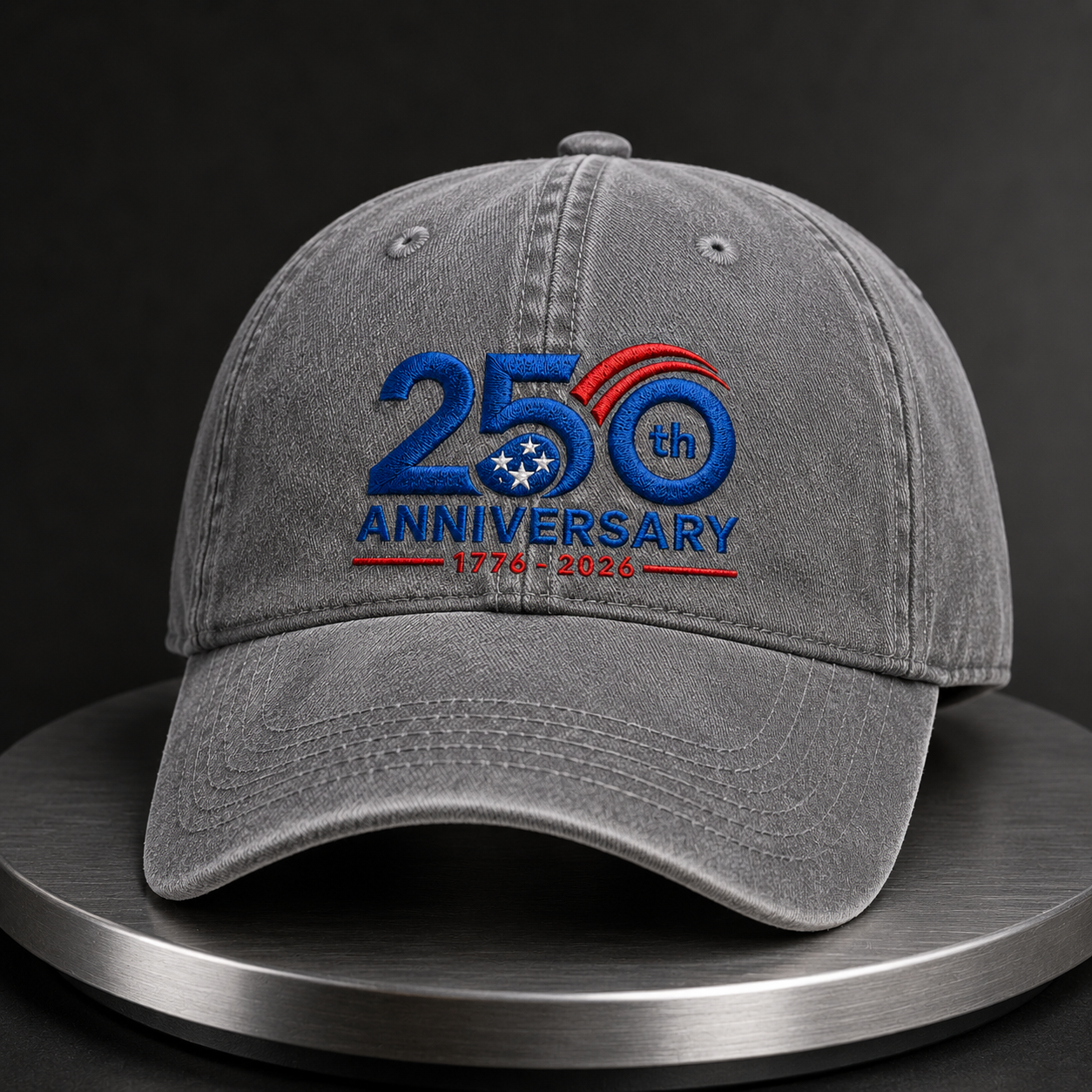 250th Anniversary Washed Cap, 1776-2026 Patriotic Independence Hat - washed cap - lifestyle view 5