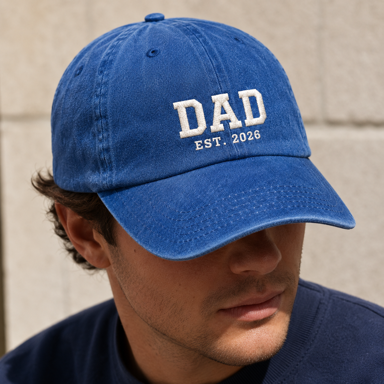 Dad Est. 2026 Washed Cap, New Father Gift Baseball Hat for Father's Day - Washed Cap - lifestyle view 9