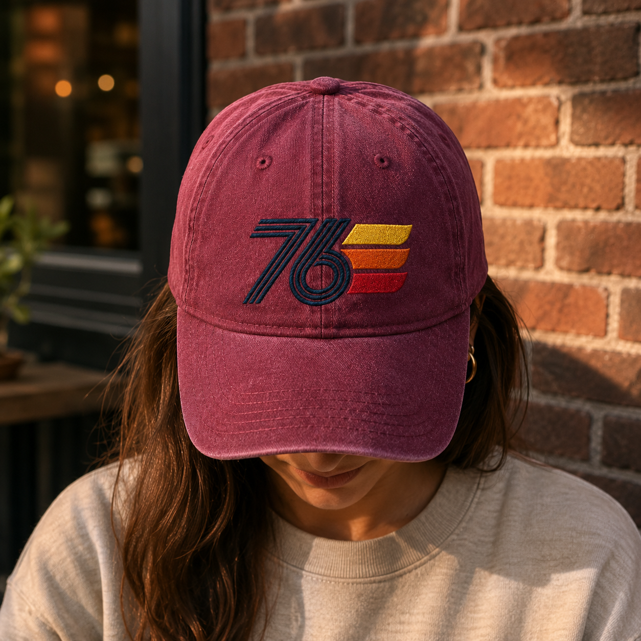 Vintage 76 Washed Cap, Retro Patriotic Bicentennial Style Hat - washed cap - lifestyle view 9