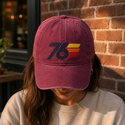 Vintage 76 Washed Cap, Retro Patriotic Bicentennial Style Hat - washed cap - lifestyle view 9