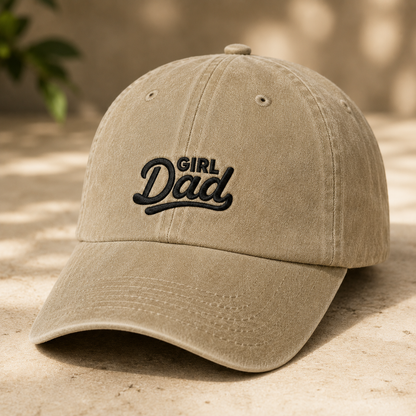 Girl Dad Embroidered Washed Cap, Father's Day Gift for Proud Dads - Washed Cap - lifestyle view 3
