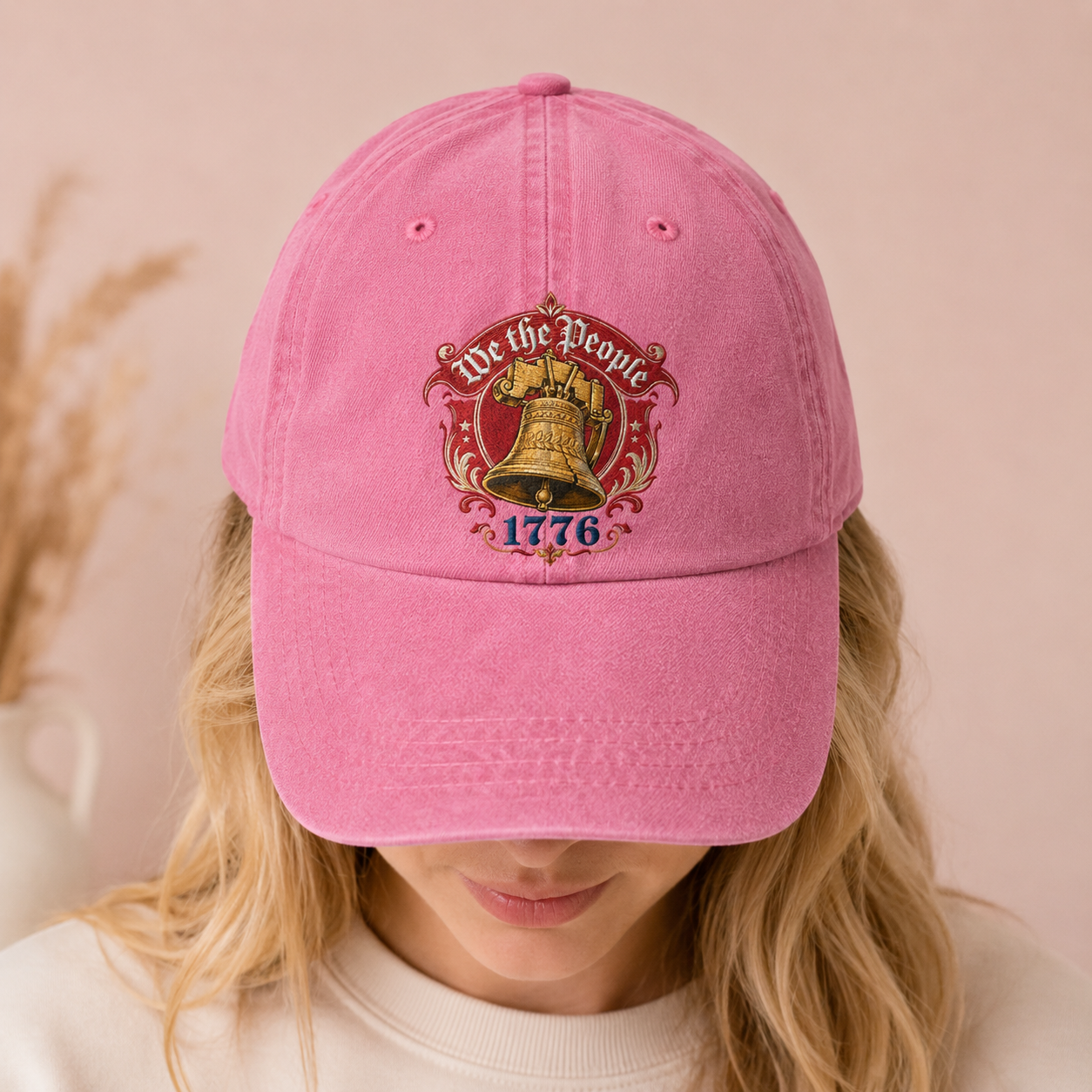We the People 1776 Liberty Bell Washed Cap, American Constitution Hat - washed cap - lifestyle view 8